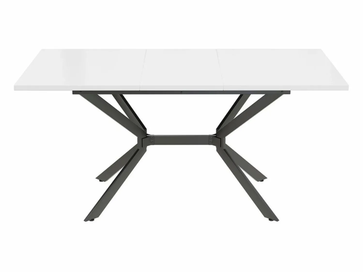 DripeX Tablero de comedor extensible 120/160 cm, 4 a 6 personas, en MDF y metal, mesa rectangular Blanco