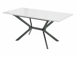 DripeX Tablero de comedor extensible 120/160 cm, 4 a 6 personas, en MDF y metal, mesa rectangular Blanco