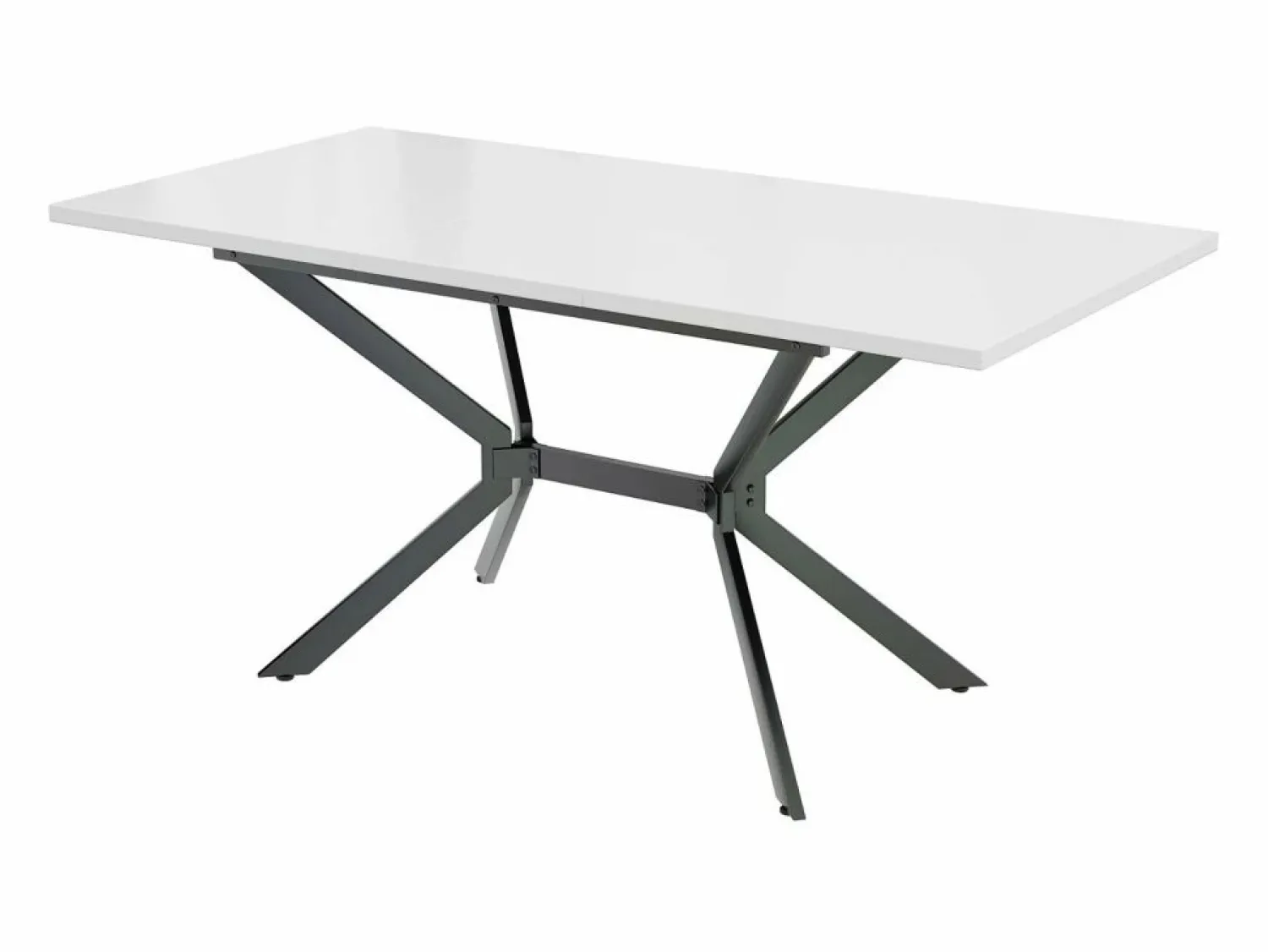 DripeX Tablero de comedor extensible 120/160 cm, 4 a 6 personas, en MDF y metal, mesa rectangular Blanco