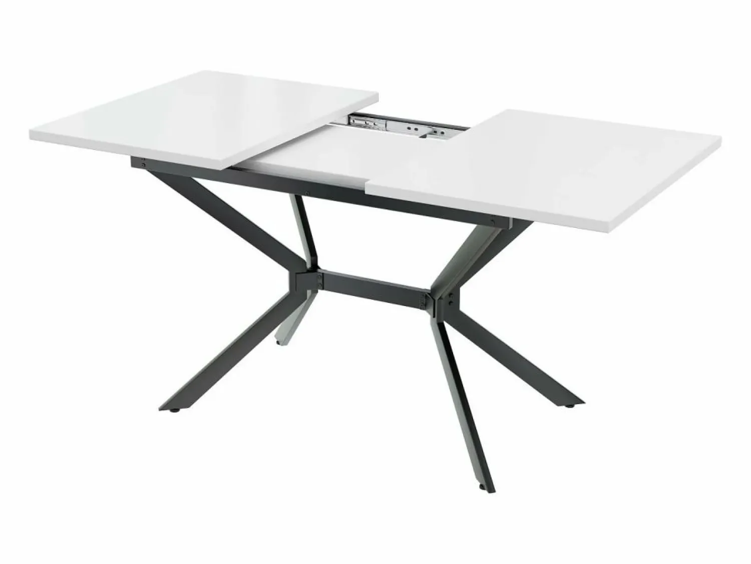 DripeX Tablero de comedor extensible 120/160 cm, 4 a 6 personas, en MDF y metal, mesa rectangular Blanco