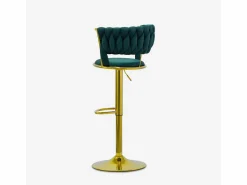 Sale Taburete ajustable de metal dorado y terciopelo entrelazado Macaron - oscuro Taburete Alto