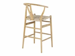 Discount taburete alto de teca y mimbre - Natural - POGIANA Muebles De Bar|Taburete Alto