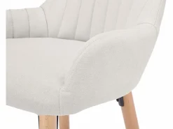 Discount taburete alto de tela y madera de haya - - ELEANA Muebles De Bar|Taburete Alto