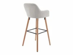 Discount taburete alto de tela y madera de haya - - ELEANA Muebles De Bar|Taburete Alto