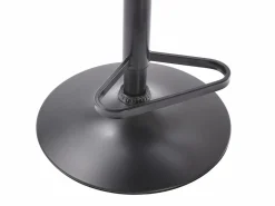 Vente-unique Taburete alto de terciopelo y metal - Altura ajustable - - ELEANA Negro