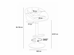 Super stool Taburete bar y cocina de cuero polipiel Chesterfield Diseño Tucson -