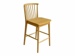 Sweeek Taburete de bar con barrotes de madera de hevea, set de 2 natural