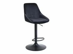 Vente-unique Taburete de bar de pana y metal - Altura ajustable - - MASURIE