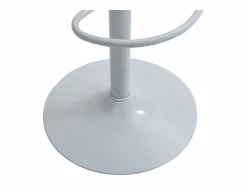 Vente-unique Taburete de bar de piel sintética - Altura ajustable - Natural claro y Blanco - MONTENEGRO