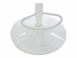 Best Vente-unique Taburete de bar de tela y metal - Altura regulable - y blanco - CARSTEN Crema