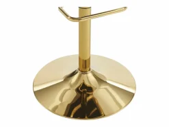 Vente-unique Taburete de bar de terciopelo y metal dorado - Altura ajustable - - PERLANITA