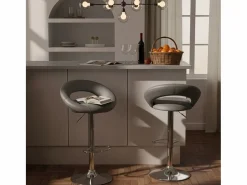 AHD Taburete de cocina alto, giratorio y regulable con Reposapiés Chicago -