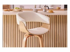 Discount Taburete de cocina de diseño giratorio y madera clara 67 cm OKTAV Muebles De Bar|Taburete Alto