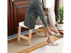 Taburete de madera ajustable multifuncional para hogar y oficina - Cómodo, elegante y ergonómico Reposapiés
