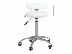Outlet Taburete de masaje cuero sintético ES11149 Blanco