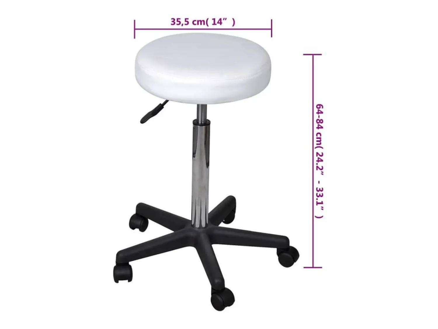 vidaxl Taburete de oficina Blanco