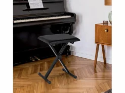 Sale Taburete de piano plegable, regulable en altura, de metal, piel sintética, espuma, color (39 x 29 x 37-47 cm) Banco Y Pie De Cama|Banco Y Pie De Cama