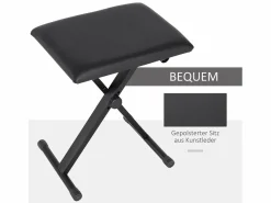 Sale Taburete de piano plegable, regulable en altura, de metal, piel sintética, espuma, color (39 x 29 x 37-47 cm) Banco Y Pie De Cama|Banco Y Pie De Cama