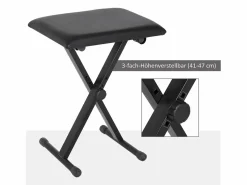 Sale Taburete de piano plegable, regulable en altura, de metal, piel sintética, espuma, color (39 x 29 x 37-47 cm) Banco Y Pie De Cama|Banco Y Pie De Cama