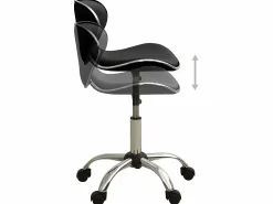 Discount Taburete de salón Spa Stool Black Faux Leather ES15287 Negro