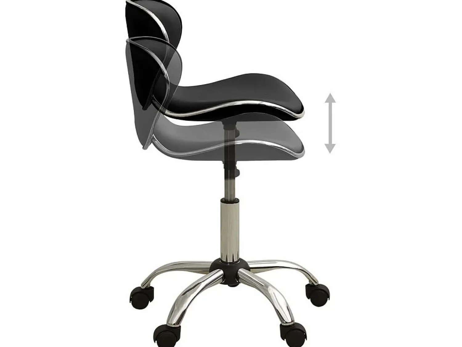 Discount Taburete de salón Spa Stool Black Faux Leather ES15287 Negro