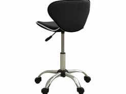 Discount Taburete de salón Spa Stool Black Faux Leather ES15287 Negro
