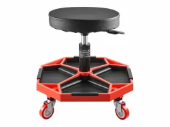 Sale Taburete de Taller, SucceBuy Taburete de Taller Móvil, Asiento de Mecánico con Ruedas, Capacidad 136 kg para Reparación y Mantenimiento de Automóviles, y Rojo Negro