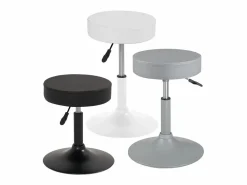 Hot Taburete de trabajo, asiento redondo de cuero sintético, acolchado con espuma de alta densidad, giratorio, altura ajustable YU Taburete De Oficina