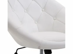 Taburete de trabajo giratorio, altura regulable, PU y negro, acero cromado (56x71x78-90cm)