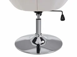 Taburete de trabajo giratorio, altura regulable, PU y negro, acero cromado (56x71x78-90cm)