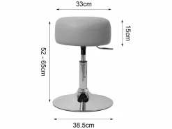 Discount ML-DESIGN Taburete de trabajo redondo de cuero regulable en altura Gris claro