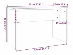 vidaxl Taburete de vestidor madera contrachapada 70x35x45 cm
