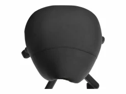 Clearance Taburete giratorio y regulable con ruedas en polipiel negra (35x38x55 cm) Negro