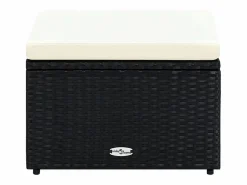Discount Taburete otomana poli ratán 53x53x30 cm ES951357 Negro