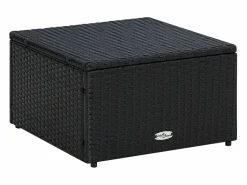 Discount Taburete otomana poli ratán 53x53x30 cm ES951357 Negro