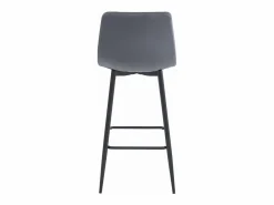 Sale Taburete Valora TEOTO, terciopelo gris oscuro, patas negras (x2) Gris antracita