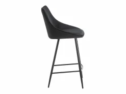 Outlet Vente-unique Taburetes bar MASURIE - Terciopelo - (lote 2) Negro