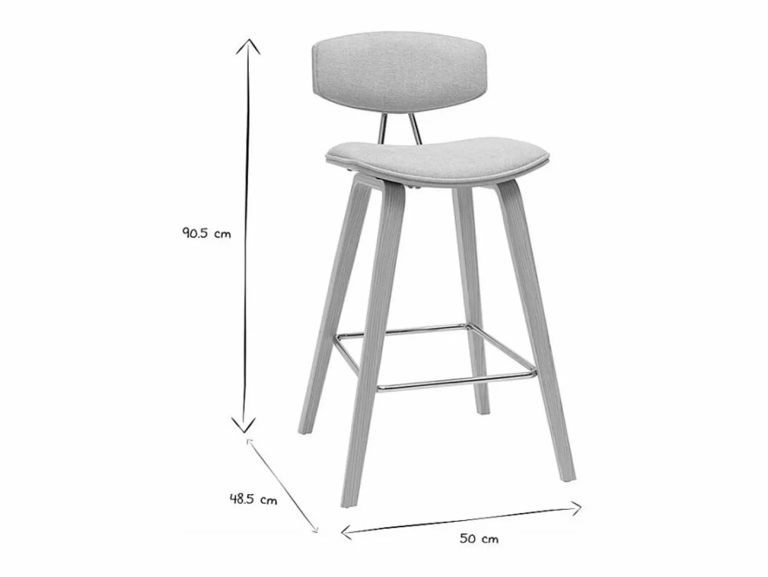Online Miliboo Taburetes de bar de diseño de terciopelo texturizado y madera clara de 69 cm de altura (juego de 2) VASCO Beige