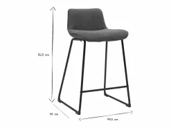 New Miliboo Taburetes de bar de tela verde y metal de 65 cm de alto (juego de 2) BOOST Caqui