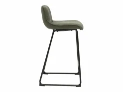 New Miliboo Taburetes de bar de tela verde y metal de 65 cm de alto (juego de 2) BOOST Caqui
