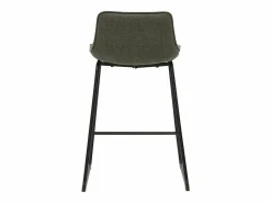 New Miliboo Taburetes de bar de tela verde y metal de 65 cm de alto (juego de 2) BOOST Caqui