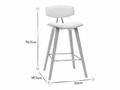 Miliboo Taburetes de bar modernos y madera clar A69 cm (lote de 2) VASCO