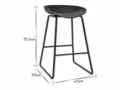 Sale Taburetes de bar modernos s con patas en metal 65 cm (lote de 2) PEBBLE Muebles De Bar|Taburete Alto