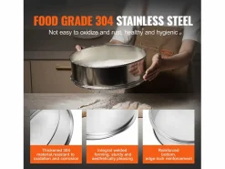 Online Tamiz de Harina SucceBuy Tamiz de Harina de Malla Fina de Acero Inoxidable de 12 Mallas para Hornear Pasteles