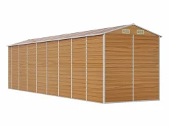Best Garden Furniture Tampa Caseta de jardín acero galvanizado marrón claro 191x725x198 cm Marru00f3n