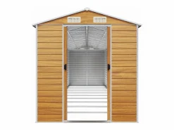 Discount Garden Furniture Tampa Caseta de jardín acero galvanizado marrón claro 191x895x198 cm Marru00f3n