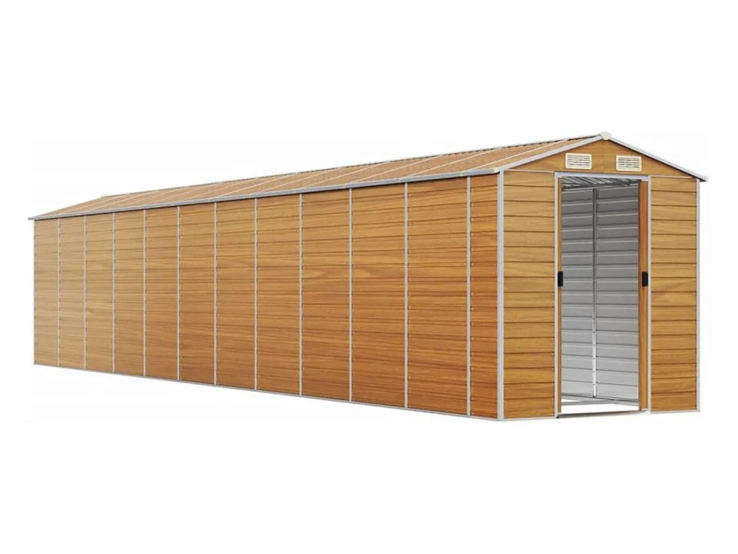 Clearance Tampa Caseta de jardín acero galvanizado marrón claro 191x980x198 cm Caseta De Jardín