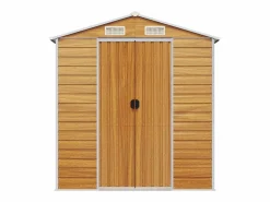 Clearance Tampa Caseta de jardín acero galvanizado marrón claro 191x980x198 cm Caseta De Jardín