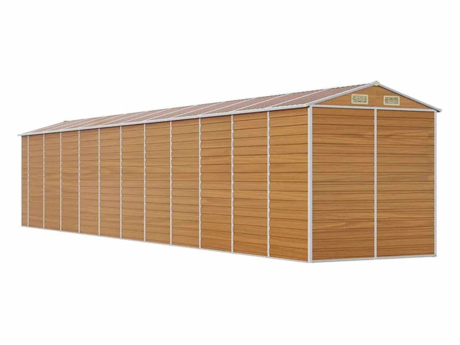 Clearance Tampa Caseta de jardín acero galvanizado marrón claro 191x980x198 cm Caseta De Jardín