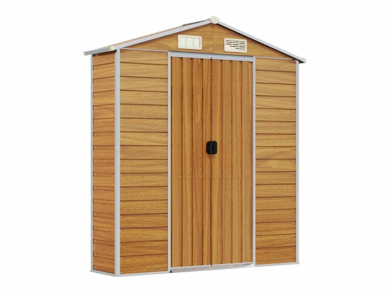 Clearance Tampa Caseta de jardín acero galvanizado marrón claro 191x980x198 cm Caseta De Jardín